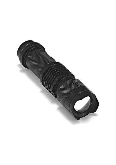 Metal Mini Led El Feneri CREE Q5 LED 2000W Zoom ve Selektörlü Metal Fener 2 Adet Siyah