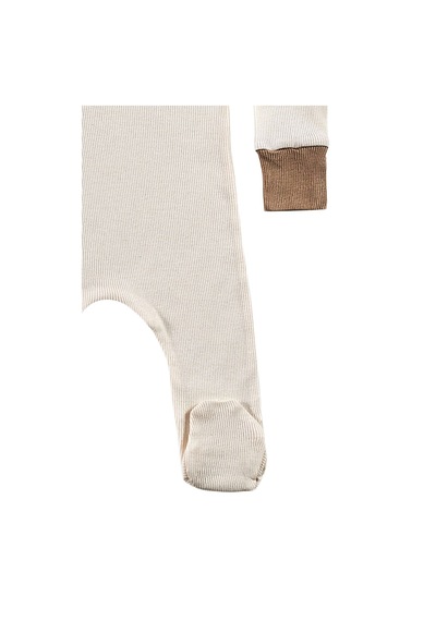 Tinylamb Milky Chocolate Bebek Tulum Takımı 2 Parça Unisex Organik Pamuk Yenidoğan Hediye Seti Kahverengi-krem