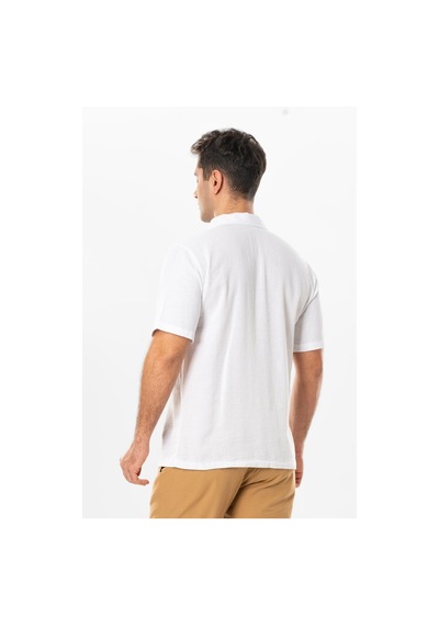 Violet Kısa Kol Foça Düğmeli Erkek Yazlık Tshirt Beyaz Byz-beyaz Beyaz