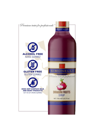 Simonelli Kahve ve Kokteyl Şurubu Ejder Meyve Aromalı 700 ML + Pompa