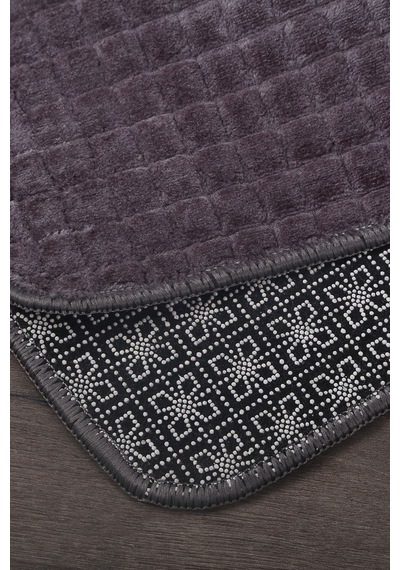 Kare Plus Antrasit Büyük Ebat 80x150 + 50x80 Cm 2'li Banyo Paspası Yıkanabilir Klozet Takımı Vizon
