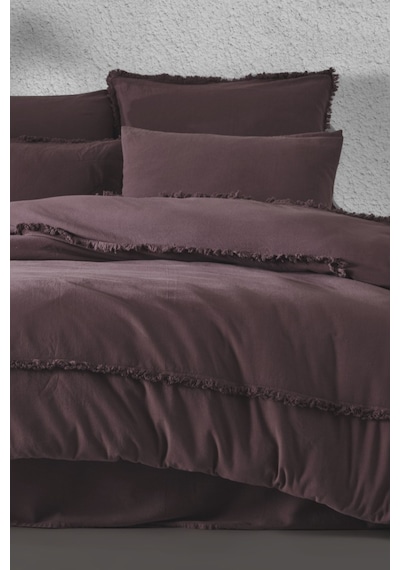 Majoli Dark Charm Maddox Çift Kişilik %100 Organik Pamuk Nevresim Takımı Mor