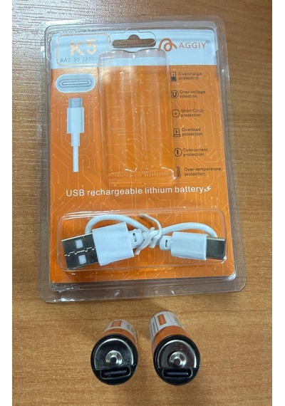 Aggıy K5 Aa Kalem Type-c Şarjlı Pil 1.5 Volt 2800mah