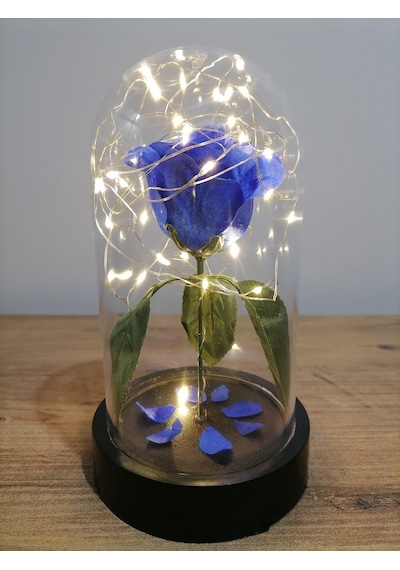 Mavi Gül Işıklı Sevgiliye Anneler Gününe Özel Hediye Canım Annem