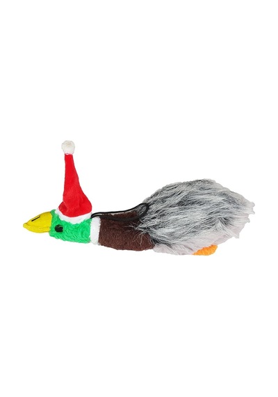 Noel Şapkalı Ördek Şekilli Köpek Peluş Oyuncak 24x7 cm