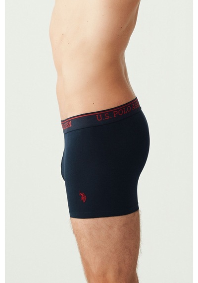 U.S. Polo Assn. Erkek Siyah - Antrasit - Lacivert 3 Lü Boxer 80097 Gri