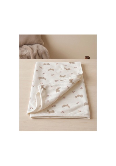 %100 Pamuk Bebek Battaniyesi 80x90 Bej