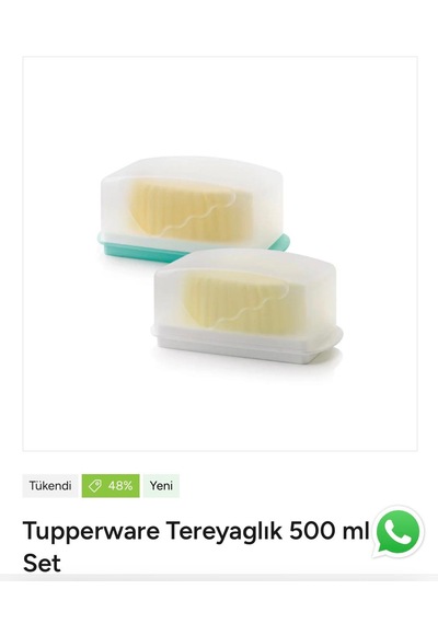 Tupperware Tereyağlık 2 Adet Beyaz