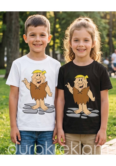 Barney Rubble Barnie Moloztaş Taş Devri Ütü İle Yapıştırılan Dtf Transfer Baskı