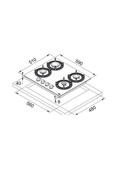 Franke Maris FHMF 604 4GC Black Glass Ankastre Ocak