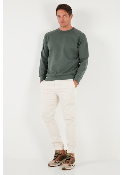 Buratti Streç Pamuklu Relaxed Fit Bisiklet Yaka Erkek Sweat 5901210 Haki