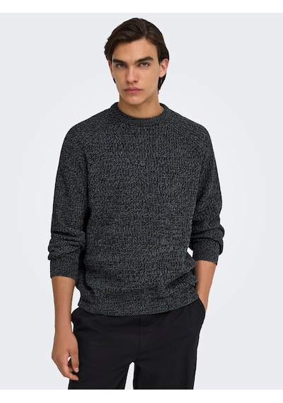 Only & Sons Onsjoın Rlx Ls Raglan Knıt Black Çok Renkli