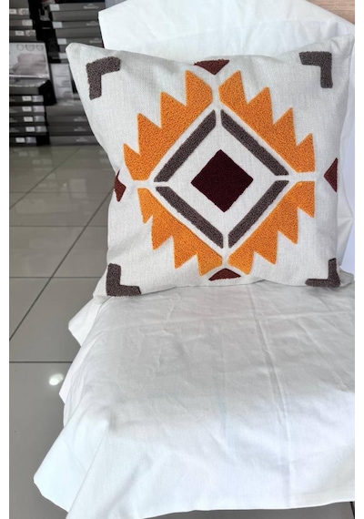 Carla 2li Punch Nakışlı Kırlent Kılıfı 45x45 Cm Çok Renkli