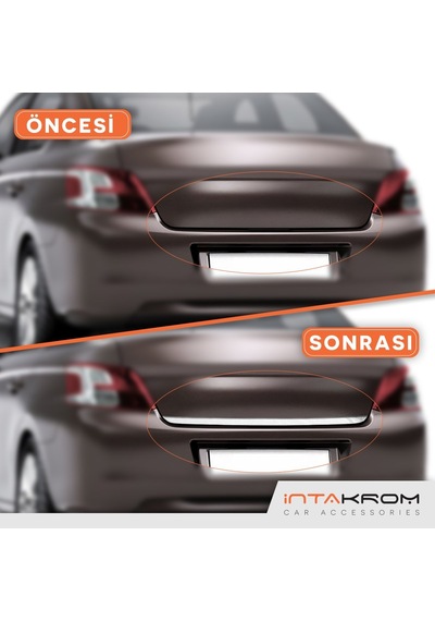 Peugeot 301 Formlu Krom Bagaj Alt Çıta Paslanmaz Çelik 2012 Ve Üz
