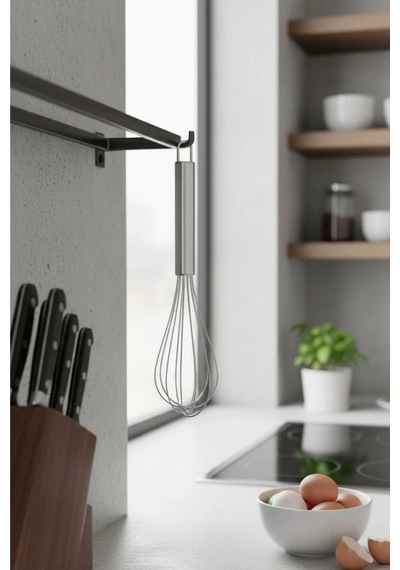 16 Cm Metal Saplı Kevgir Ve 30 Cm Komple Metal Çırpıcı 2 Adet Set Metal Diğer