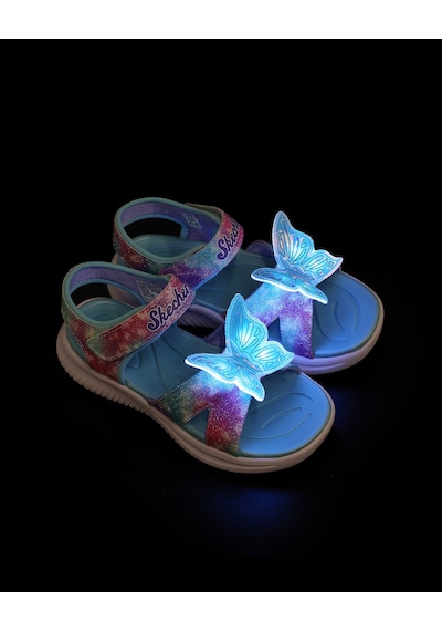 Skechers Jumpsters Sandal - Butterfly Brıtes Büyük Kız Çocuk Mavi Işıklı Sandalet 303109l Aqmt Mavi