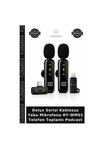 Delux Serisi Kablosuz Yaka Mikrofonu Ry-wm01 Telefon Toplantı Podcast Diğer