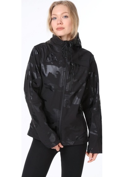 Ghassy Co.Kadın Su Rüzgar Geçirmez Softshell Mavi Spor Mont 500518795