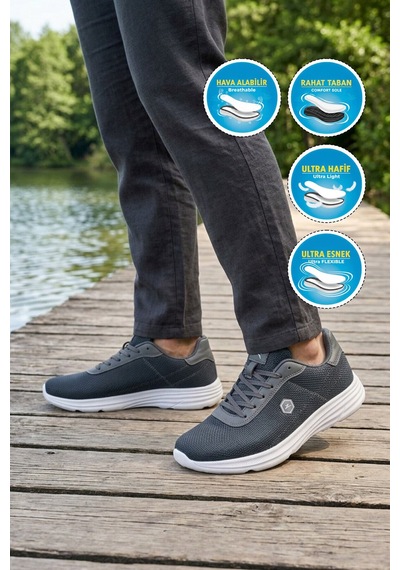 Walkway Füme Fileli Hafif Esnek Unisex Spor Ayakkabı 26102 M