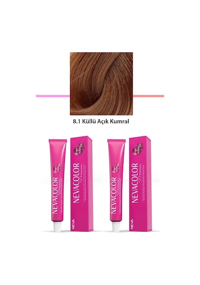 Hubrendy Tedarik 2 Li Set Premium 8.1 Küllü Açık Kumral - Kalıcı Krem Saç Boyası 2 X 50 G Tüp