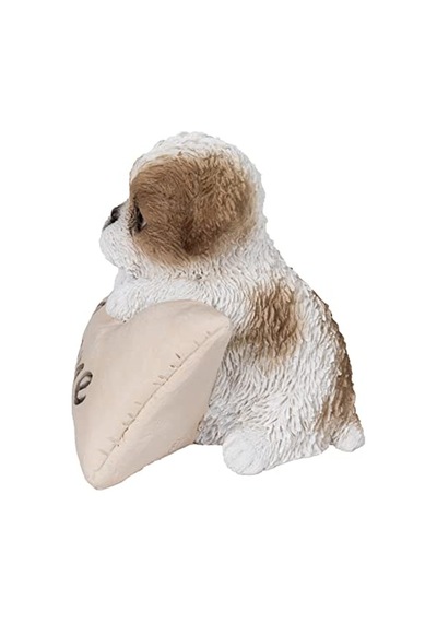 Gift Ltd Shi Tzu Yavru Köpek Hoş Geldiniz İşaretli - Kahverengi Ve Beyaz Heykel Diğer