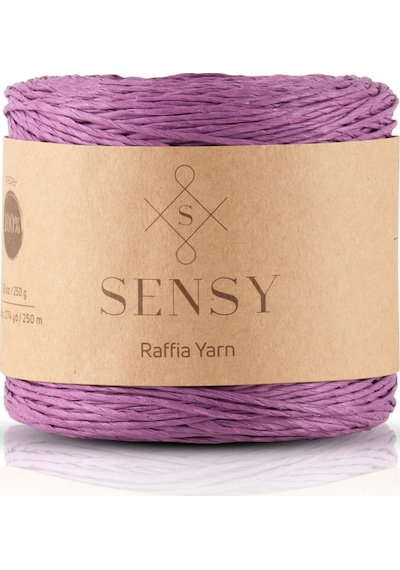 Sensy Premium 250 Gr Doğal Kağıt Ip, Hasır Kağıt Iplik, Rafya,çanta,supla,şapka Ipi, 250m Mor
