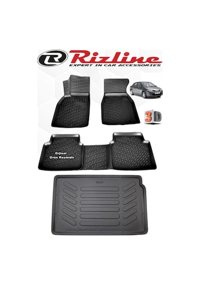 Rizline Renault Megane 2 Hb 2004-2010 3D Paspas+Bagaj Havuzu Seti