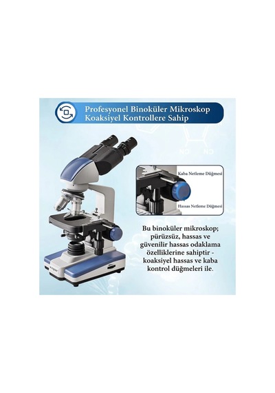 Profesyonel 2500x Hassas Odaklı Binoküler Biyolojik Laboratuvar Mikroskobu