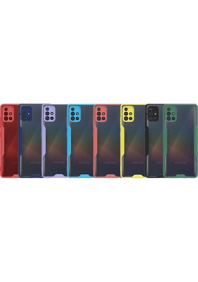 Samsung Galaxy A51 ile Uyumlu Kapak Colorful Kamera Korumalı Silikon Kılıf