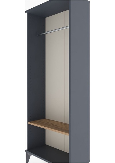 Arges Dolap Tek Raflı Kapaklı Tek Askılı 60x30x163 Antrasit-çam Antrasit