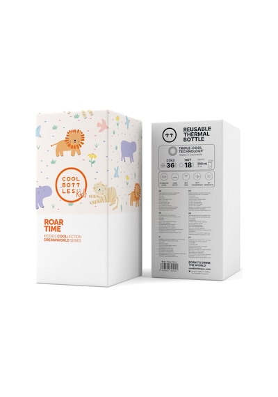 Cool Bottles The Kiddie Bottle Roar Time Pipetli Termos Suluk 350 Ml Çok Renkli