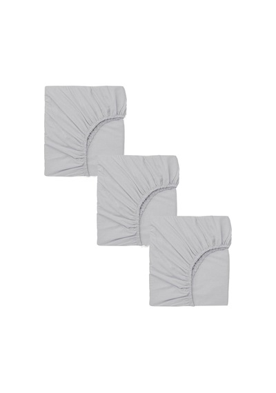 3 Adet Pamuklu Ve Lastikli 60 X 120 Cm Penye Bebek Çarşaf-gri