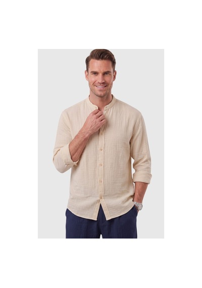 Deepsea Bej %97 Pamuk Müslin Kumaş Nefes Alabilir Yazlık Hakim Yaka Rahat Kesim Erkek Gömlek 2602620 Deepsea Bej %97 Pamuk Müslin Kumaş Nefes Alabilir Yazlık Hakim Yaka Rahat Kesim Erkek Gömlek 2602620