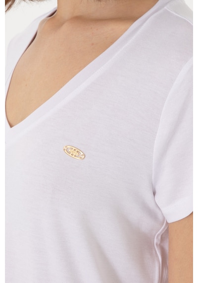 U.S. Polo Assn. Kadın Beyaz V Yaka Basic Tişört 50300829-VR013 U.S. Polo Assn. Kadın Beyaz V Yaka Basic Tişört 50300829-VR013