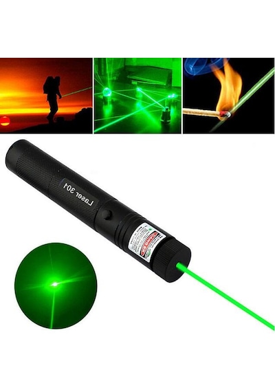 Green Laser Pointer Şarjlı Güçlü Yeşil Lazer Metal Kasa
