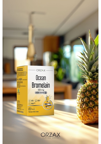 Ocean Bromelain 500 Mg 2400 Gdu /g Takviye Edici Gıda 60 Kapsül