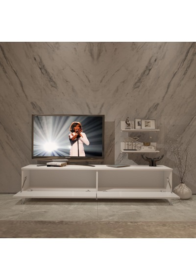 Decoraktiv Eko 4 Slm Std Silver Tv Ünitesi Tv Sehpası Beyaz
