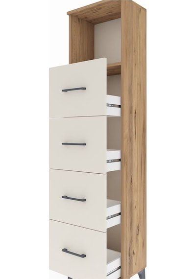 Arges Dolap Tek Raflı 4 Çekmeceli 44x30x182 Çam-aytaşı Çam