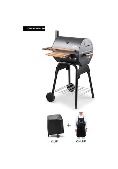 Grillord-50 Kömürlü Barbekü Mangal Önlük Ve Kılıf Hediyeli