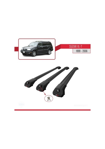 Suzuki Xl-7 1999-2006 Arası İle Uyumlu Ace-1 Ara Atkı Tavan Barı Siyah 3 Adet Bar