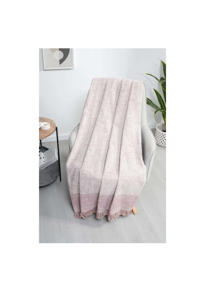 Çok Amaçlı Pamuklu Örtü- Kanepe-koltuk Şalı-koltuk Örtüsü 170x220-775 Gül Kurusu