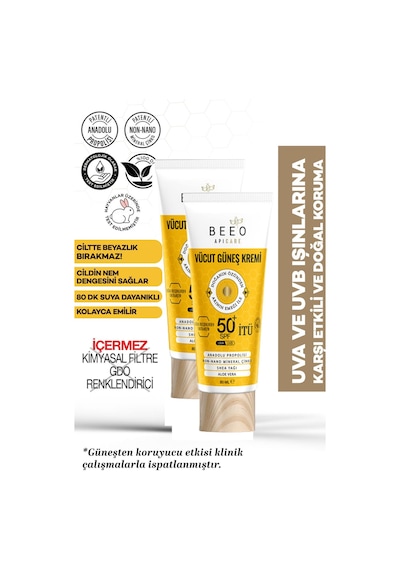Bee'o Vücut Spf50 Güneş Kremi 80 Ml 2 Adet