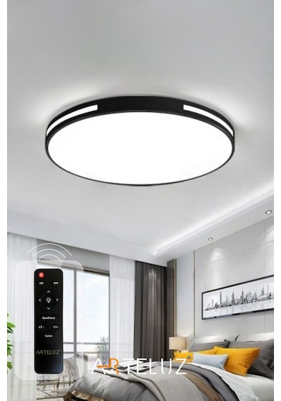 Arteluz Modern Yuvarlak Model Tavan Led Avize Siyah