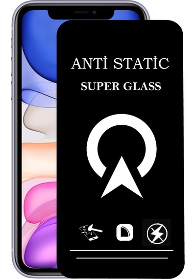 Apple Uyumlu   iPhone 11 ile Tam Kaplayan Anti Statik Çizilmez Safir Ekran Koruyucu Cam