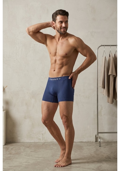 Fit Women Erkek Casual Comfort Günlük 3 Lü Lacivert Boxer