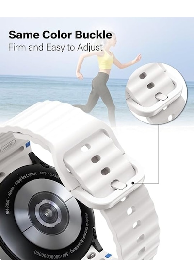 Samsung Galaxy Uyumlu  Watch 7 6 5 4 Fe 40 44 Mm Classic 42 43 46 47 Mm Wave Soft Silikon Kordon Spor