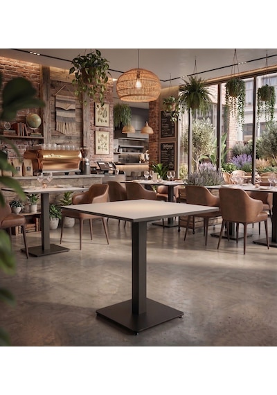 Premium Kompakt Laminat Kare - Cafe Restoran Ev Yemek Masası 60x60 Cm Beyaz Tablalı Siyah Premium Kompakt Laminat Kare - Cafe Restoran Ev Yemek Masası 60x60 Cm Beyaz Tablalı Siyah