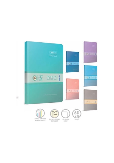 Gıpta Thebook Defter Pastels İplik Dikişli Sert Kapak 20x28 200 Yaprak Kareli