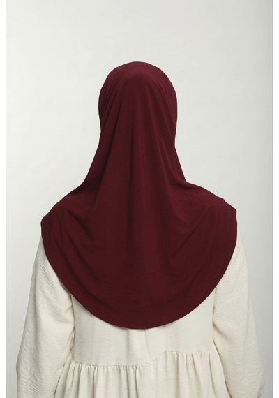 Alivascarf Pratik Hijab Sandy Şal - Hazır Türban Tesettür Eşarp Namazlık Namaz Örtüsü bordo
