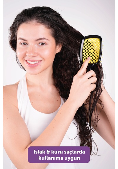 Beauty Pro Miracle Brush Saç Fırçası - Isıya Dayanıklı, Kaynak Saçlara Uygun, Saç Açma Ve Tarama Mor